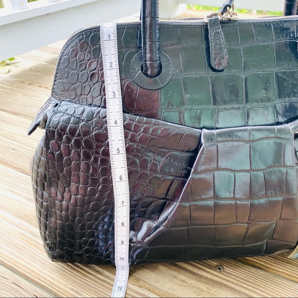 Furla Black Moc Croc XL Satchel EUC - Picture 13 of 17